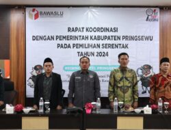 SINERGITAS DENGAN PEMERINTAH DAERAH, BAWASLU PRINGSEWU GELAR RAPAT KOORDINASI PADA PEMILIHAN SERENTAK TAHUN 2024